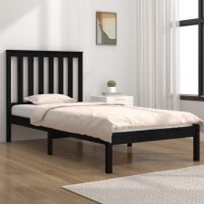 vidaXL fekete tömör fenyőfa ágykeret 75 x 190 cm (2FT6 Small Single) ágy és ágykellék