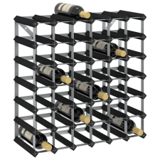 vidaXL fekete tömör fenyőfa bortartó állvány 42 palackhoz bútor