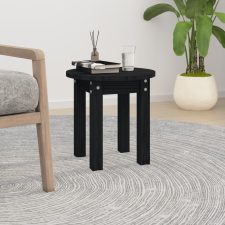 vidaXL fekete tömör fenyőfa dohányzóasztal Ø 35 x 35 cm bútor
