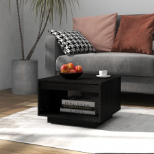 vidaXL fekete tömör fenyőfa dohányzóasztal 50 x 50 x 33,5 cm bútor