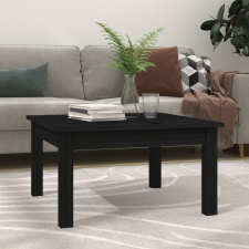 vidaXL fekete tömör fenyőfa dohányzóasztal 55 x 55 x 30 cm bútor