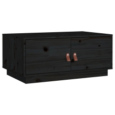 vidaXL fekete tömör fenyőfa dohányzóasztal 80 x 50 x 35 cm (818254) bútor