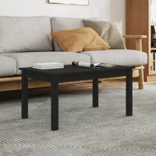 vidaXL fekete tömör fenyőfa dohányzóasztal 80 x 50 x 40 cm bútor