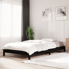vidaXL fekete tömör fenyőfa egymásra rakható ágy 90x200 cm ágy és ágykellék