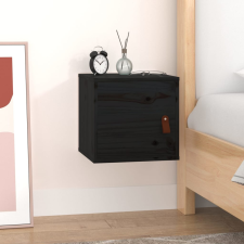 vidaXL fekete tömör fenyőfa faliszekrény 31,5 x 30 x 30 cm bútor