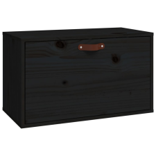 vidaXL fekete tömör fenyőfa faliszekrény 60 x 30 x 35 cm (818354) bútor