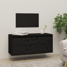 vidaXL Fekete tömör fenyőfa faliszekrény 80 x 30 x 35 cm bútor