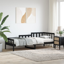 vidaXL fekete tömör fenyőfa kanapéágy 80 x 200 cm ágy és ágykellék