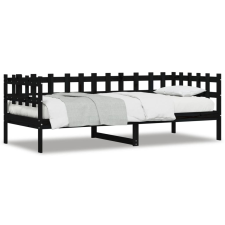 vidaXL fekete tömör fenyőfa kanapéágy 90 x 190 cm (840384) ágy és ágykellék