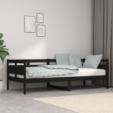 vidaXL fekete tömör fenyőfa kanapéágy 90 x 200 cm ágy és ágykellék