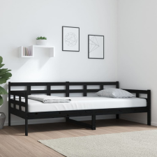 vidaXL fekete tömör fenyőfa kanapéágy 90 x 200 cm ágy és ágykellék
