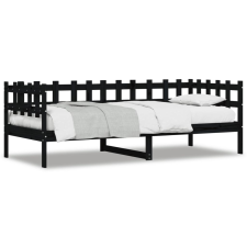 vidaXL fekete tömör fenyőfa kanapéágy 90 x 200 cm (840381) ágy és ágykellék