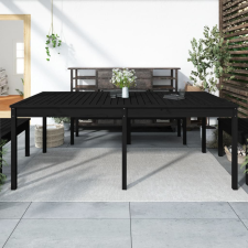 vidaXL fekete tömör fenyőfa kerti asztal 203,5 x 100 x 76 cm kerti bútor