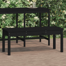 vidaXL fekete tömör fenyőfa kerti pad 109x44x45 cm kerti bútor