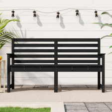 vidaXL Fekete tömör fenyőfa kerti pad 159,5x48x91,5 cm (824071) kerti bútor