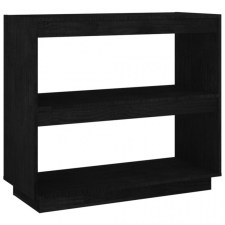 vidaXL Fekete tömör fenyőfa könyvszekrény 80 x 35 x 71 cm bútor