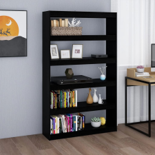 vidaXL Fekete tömör fenyőfa könyvszekrény/térelválasztó 100x30x167,5cm bútor