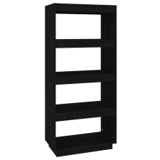 vidaXL fekete tömör fenyőfa könyvszekrény/térelválasztó 60x35x135 cm  (810873) bútor