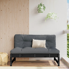 vidaXL fekete tömör fenyőfa középső kanapé 120 x 80 cm kerti bútor