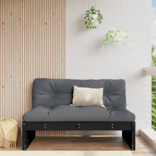 vidaXL fekete tömör fenyőfa középső kanapé 120 x 80 cm kerti bútor
