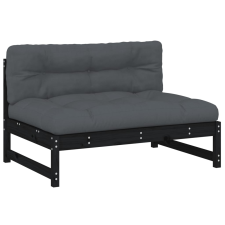 vidaXL fekete tömör fenyőfa középső kanapé 120 x 80 cm (825734) kerti bútor