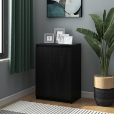 vidaXL fekete tömör fenyőfa tálalószekrény 60 x 36 x 84 cm bútor