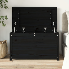 vidaXL fekete tömör fenyőfa tárolóláda 80x40x45,5 cm bútor