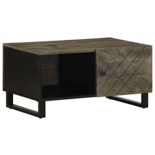 vidaXL fekete tömör mangófa dohányzóasztal 80 x 50 x 40 cm bútor