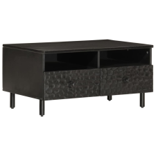 vidaXL fekete tömör mangófa dohányzóasztal 80 x 54 x 40 cm (356832) bútor