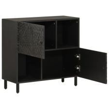 vidaXL fekete tömör mangófa tálalószekrény 80 x 33 x 75 cm (356846) bútor