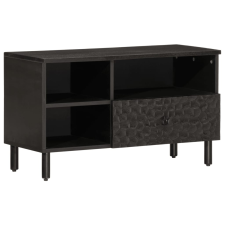 vidaXL fekete tömör mangófa TV-szekrény 80 x 33 x 46 cm bútor