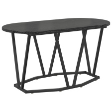 vidaXL Fekete Tömörfa Dohányzóasztal 80x40x40,5 cm Műgyantával és Fémmel (869690) bútor