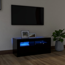 vidaXL fekete TV-szekrény LED-lámpákkal 90 x 35 x 40 cm bútor