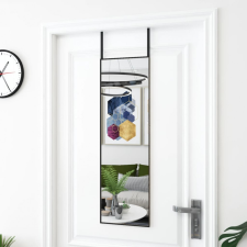 vidaXL fekete üveg és alumínium ajtótükör 30x100 cm bútor