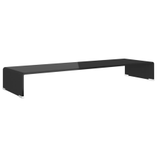 vidaXL Fekete üveg TV/monitor állvány 100x30x13 cm (244139) tv állvány és fali konzol