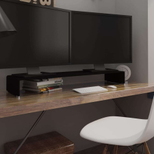 vidaXL Fekete üveg TV/monitor állvány 110x30x13 cm tv állvány és fali konzol
