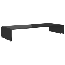 vidaXL Fekete üveg TV/monitor állvány 80x30x13 cm (244137) tv állvány és fali konzol