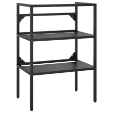 vidaXL fekete vas fürdőszobai mosdókagylókeret 59 x 38 x 83 cm (338488) fürdőszoba bútor