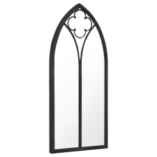 vidaXL fekete vas kerti tükör kültéri használatra 100 x 45 cm (318350) bútor