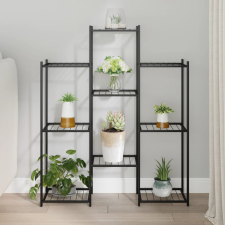 vidaXL fekete vas virágtartó állvány 83 x 25 x 100 cm kerti dekoráció