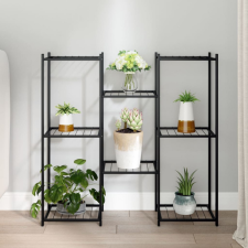 vidaXL fekete vas virágtartó állvány 83 x 25 x 80 cm bútor