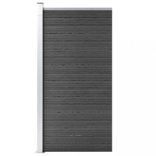 vidaXL fekete WPC kerítéspanel 95 x 186 cm kerti bútor