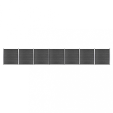 vidaXL Fekete WPC kerítéspanelszett 1218 x 186 cm kerti bútor