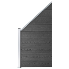 vidaXL fekete WPC kerítéspanelszett 1484 x (105-186) cm   (3070444) építőanyag