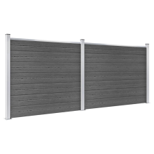 vidaXL fekete WPC kerítéspanelszett 353 x 146 cm (3070459) kerti bútor