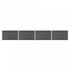 vidaXL Fekete WPC kerítéspanelszett 699 x 105 cm kerti bútor