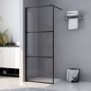 vidaXL fekete zuhanyfal átlátszó ESG üveggel 100 x 195 cm
