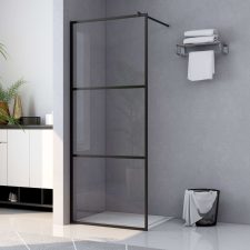 vidaXL fekete zuhanyfal átlátszó ESG üveggel 115 x 195 cm kád, zuhanykabin