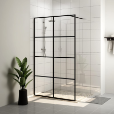 vidaXL Fekete zuhanyfal átlátszó esg üveggel 140 x 195 cm kád, zuhanykabin