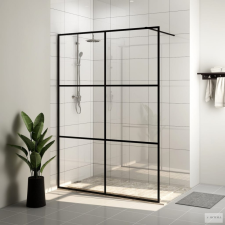 vidaXL fekete zuhanyfal átlátszó ESG üveggel 140 x 195 cm kád, zuhanykabin